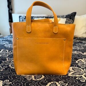 Portland Leather Goods Mini Crossbody Tote- Sunflower